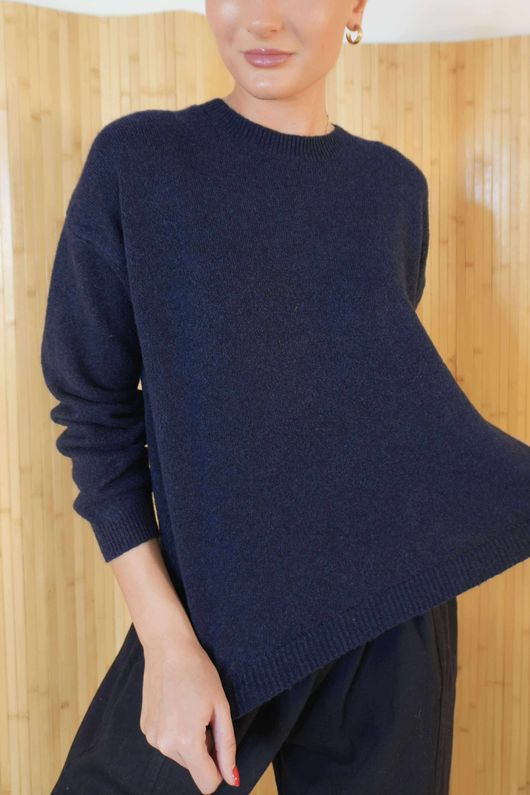 Elle Crew Knit Navy